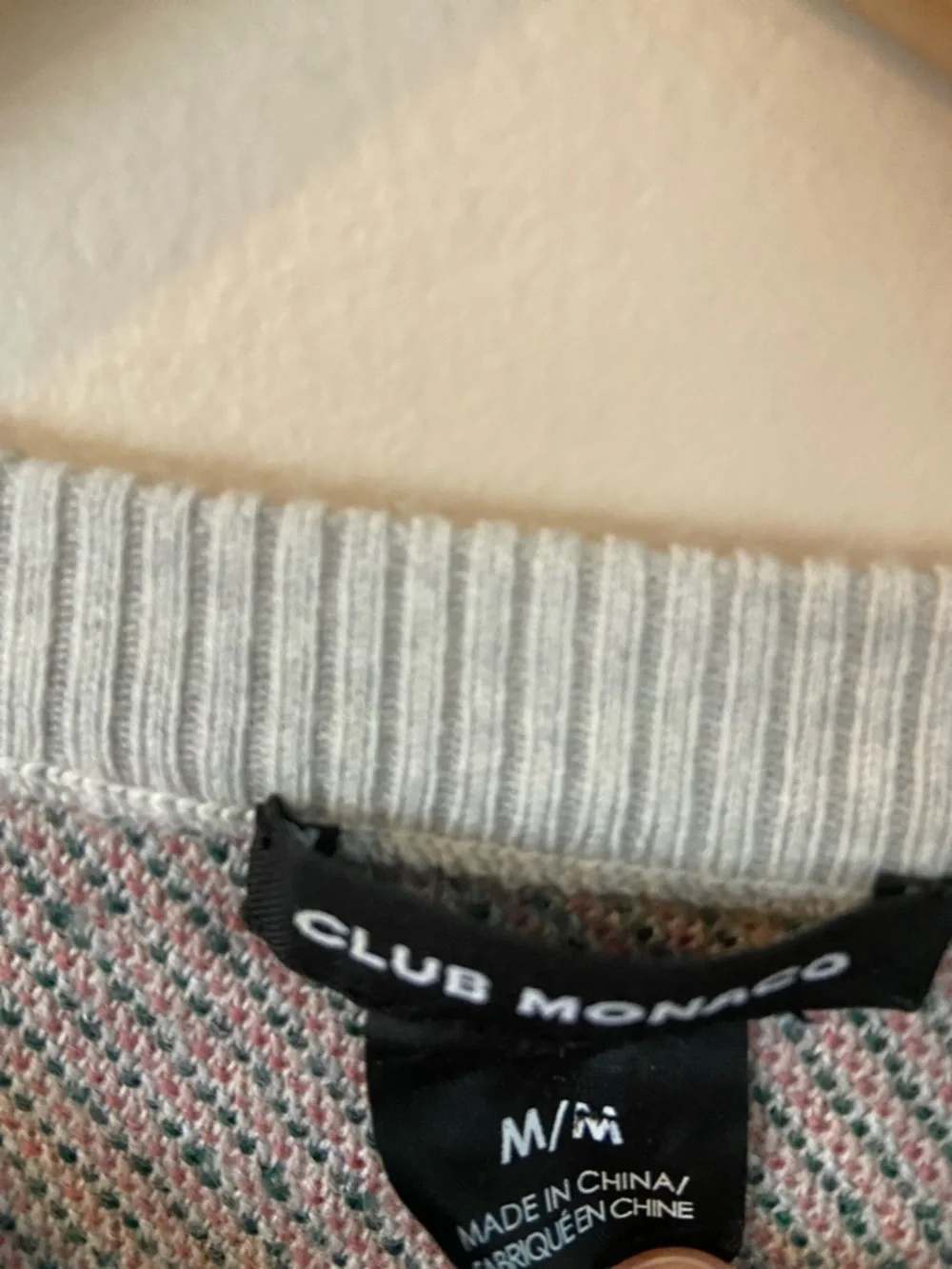 Club Monaco Poella Puff Sleeve Merino Wool Sweater Embroidery Print Size Medium
